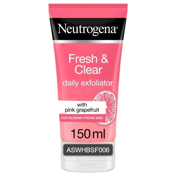 Neutrogena, facial scrub, visibly clear, pink grapefruit, 150ml