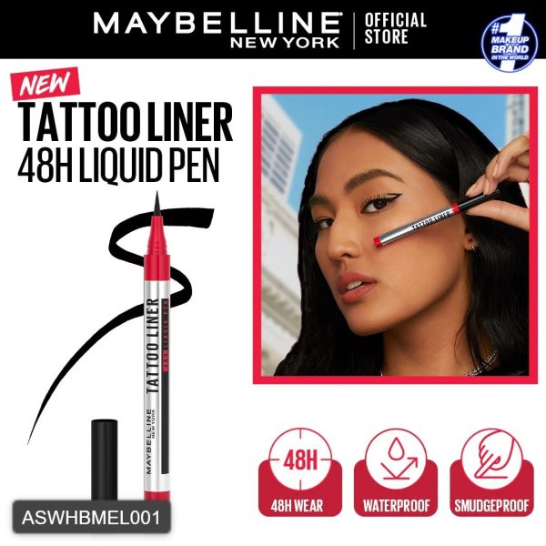 MAYBELLINE Tattoo Liner Liquid Pen Black (Last Up to 48Hrs) 1s